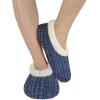 imageSnoozies Sparkle Tweed Slippers for Women with Sherpa Lining Memory Foam Slippers Indoor NonSkid SoleDk Blue