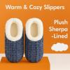 imageSnoozies Sparkle Tweed Slippers for Women with Sherpa Lining Memory Foam Slippers Indoor NonSkid SoleDk Blue
