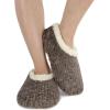 imageSnoozies Teddy Bear Faux Fur House Slippers for Women with Memory Foam Insole SherpaLined Slipper Socks NonSkidDark Grey