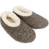 imageSnoozies Teddy Bear Faux Fur House Slippers for Women with Memory Foam Insole SherpaLined Slipper Socks NonSkidDark Grey