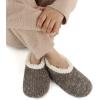 imageSnoozies Teddy Bear Faux Fur House Slippers for Women with Memory Foam Insole SherpaLined Slipper Socks NonSkidDark Grey