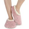 imageSnoozies Teddy Bear Faux Fur House Slippers for Women with Memory Foam Insole SherpaLined Slipper Socks NonSkidLight Pink