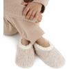 imageSnoozies Teddy Bear Faux Fur House Slippers for Women with Memory Foam Insole SherpaLined Slipper Socks NonSkidOatmeal