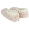 imageSnoozies Teddy Bear Faux Fur House Slippers for Women with Memory Foam Insole SherpaLined Slipper Socks NonSkidOatmeal