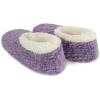 imageSnoozies Teddy Bear Faux Fur House Slippers for Women with Memory Foam Insole SherpaLined Slipper Socks NonSkidPurple