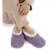 imageSnoozies Teddy Bear Faux Fur House Slippers for Women with Memory Foam Insole SherpaLined Slipper Socks NonSkidPurple