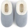 imageSnoozies Corduroy Slippers for Women with Memory Foam Insole SherpaLined Slipper Socks for Women NonSkidAshley Blue