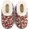 imageSnoozies Corduroy Slippers for Women with Memory Foam Insole SherpaLined Slipper Socks for Women NonSkidBrown