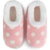 imageSnoozies Faux Fur Polka Dots Slippers for Women Indoor Soft SherpaLined House Slippers Cute House Shoes for WomenLt Pink