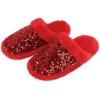 imageSnoozies Glam Slides Womens Slippers Cute Slippers with Sequin Upper Sequin Slipper Scuffs Ladies GiftsRuby Red