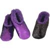 imageSnoozies Sequin Slippers for Women  Fancy Glitters Comfy and Cozy Sparkly NonSlip Womens Slippers SocksPurpleBlack
