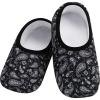 imageSnoozies Skinnies slipper socks for Women  NonSlip Lightweight Soft Sherpa Lining Foldable TravelBlack Bandana