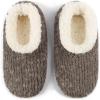 imageSnoozies Teddy Bear Faux Fur House Slippers for Women with Memory Foam Insole SherpaLined Slipper Socks NonSkidDark Grey