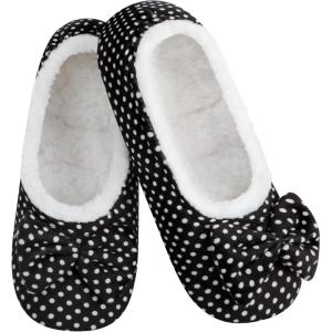 imageSnoozies Ballerina Slippers for Women with Bow  Cute Slipper Socks for Women Indoor  Non Skid Sole and Soft Sherpa LiningBwdot
