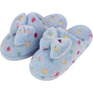 imageSnoozies Dottie Scuff Slippers for Women Indoor  Comfy and Cute House Slippers with Bow and NonSkid SoleBlue