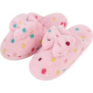 imageSnoozies Dottie Scuff Slippers for Women Indoor  Comfy and Cute House Slippers with Bow and NonSkid SoleLt Pink