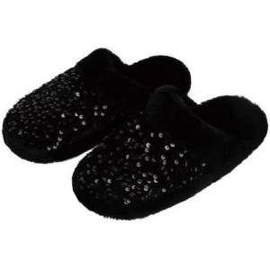 imageSnoozies Glam Slides Womens Slippers Cute Slippers with Sequin Upper Sequin Slipper Scuffs Ladies GiftsMidnight Red