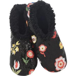 imageSnoozies Sequin Slippers for Women  Fancy Glitters Comfy and Cozy Sparkly NonSlip Womens Slippers SocksBlack