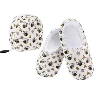 imageSnoozies Skinnies Womens Slipper Socks  NonSlip Slippers with a Lightweight Sherpa Lining  Travel Slippers with Storage PouchHoneyb