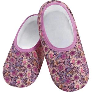 imageSnoozies Skinnies slipper socks for Women  NonSlip Lightweight Soft Sherpa Lining Foldable TravelFflwrs