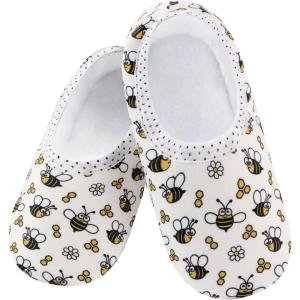 imageSnoozies Skinnies slipper socks for Women  NonSlip Lightweight Soft Sherpa Lining Foldable TravelHoneyb