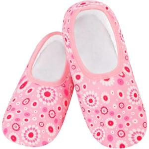 imageSnoozies Skinnies slipper socks for Women  NonSlip Lightweight Soft Sherpa Lining Foldable TravelPinky