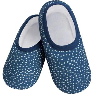 imageSnoozies Skinnies slipper socks for Women  NonSlip Lightweight Soft Sherpa Lining Foldable TravelRdots Blue