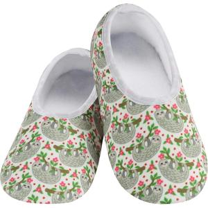 imageSnoozies Skinnies slipper socks for Women  NonSlip Lightweight Soft Sherpa Lining Foldable TravelSloth