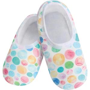 imageSnoozies Skinnies slipper socks for Women  NonSlip Lightweight Soft Sherpa Lining Foldable TravelWhite