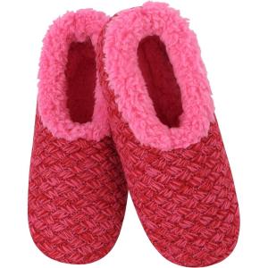 imageSnoozies Womens Slipper Socks  Slippers for Women  Fuzzy House SlippersFuschiaRed