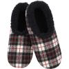 imageSnoozies Plaid Mens Slippers with Comfy Sherpa Lining House Slippers for Men NonSkid Soft Sole House Shoes Gifts for HimBlack