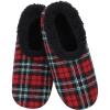 imageSnoozies Plaid Mens Slippers with Comfy Sherpa Lining House Slippers for Men NonSkid Soft Sole House Shoes Gifts for HimRed 1