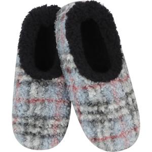 imageSnoozies Plaid Mens Slippers with Comfy Sherpa Lining House Slippers for Men NonSkid Soft Sole House Shoes Gifts for HimGreyBlack
