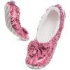 image:imageSnoozies Ballerina Bling Metallic Shine Slippers  Sequin House Shoes for Women  Slipper Socks with Grippers  Cute Indoor FootwearPink