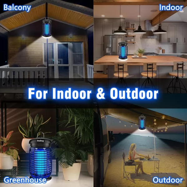 Endbug Bug Zapper, Bug Zapper Outdoor Indoor with LED Light, Electric Mosquito Zapper Fly Zapper, Waterproof Mosquito Killer Insect Zapper Fly Trap for Outside Patio Garden Backyard Home, Plug in