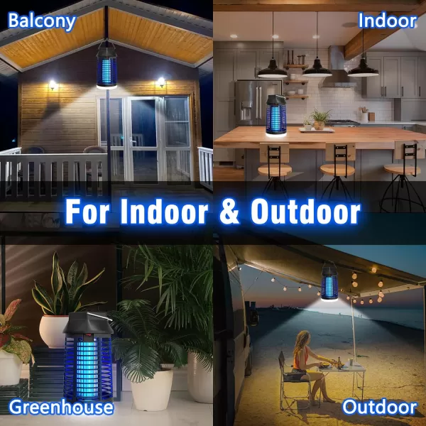 Endbug Bug Zapper with LED Light, Waterproof Bug Zapper Outdoor Indoor, Mosquito Zapper Outdoor Electric Fly Zapper, Mosquito Killer Fly Trap for Outside Patio Garden Backyard Home 