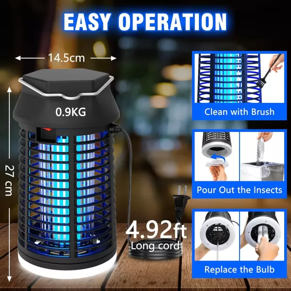 Endbug Bug Zapper with LED Light, Waterproof Bug Zapper Outdoor Indoor, Mosquito Zapper Outdoor Electric Fly Zapper, Mosquito Killer Fly Trap for Outside Patio Garden Backyard Home 