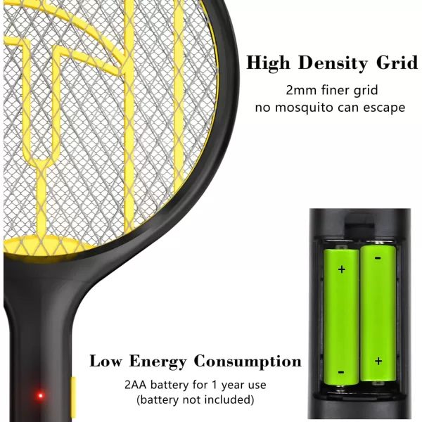 Endbug Electric Fly Swatter Racket 2 Pack, Hangable Mosquito Zapper, 3000V Handheld Bug Zapper Racket, Fly Zapper for Indoor &amp; Outdoor