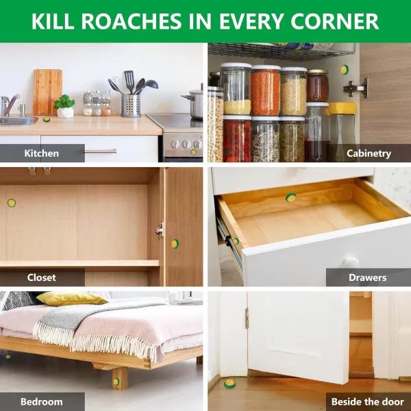 Endbug Roach Bait, Roach Killer Indoor Infestation, Roach Traps, Roach Repellent Indoor Home for Small Large Cockroaches, Cockroach Bait Get Rid of Roaches Permanently Indoor/Outdoor - 48PCS