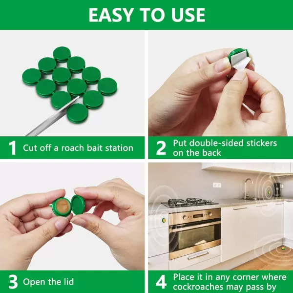 Endbug Roach Bait, Roach Killer Indoor Infestation, Roach Traps, Roach Repellent Indoor Home for Small Large Cockroaches, Cockroach Bait Get Rid of Roaches Permanently Indoor/Outdoor - 48PCS
