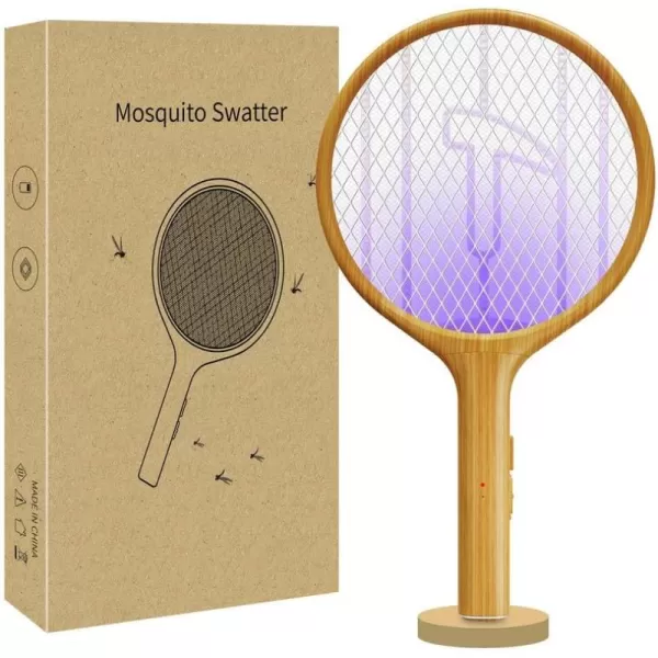 Endbug 2 in 1 Bug Zapper Racket, Dual Modes Electric Fly Swatter with Purple Attracting Light, Hangable Mosquito Zapper, Handheld Fly Zapper for Indoor &amp; Outdoor 