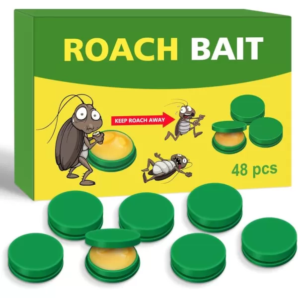 Endbug Roach Bait, Roach Killer Indoor Infestation, Roach Traps, Roach Repellent Indoor Home for Small Large Cockroaches, Cockroach Bait Get Rid of Roaches Permanently Indoor/Outdoor - 48PCS