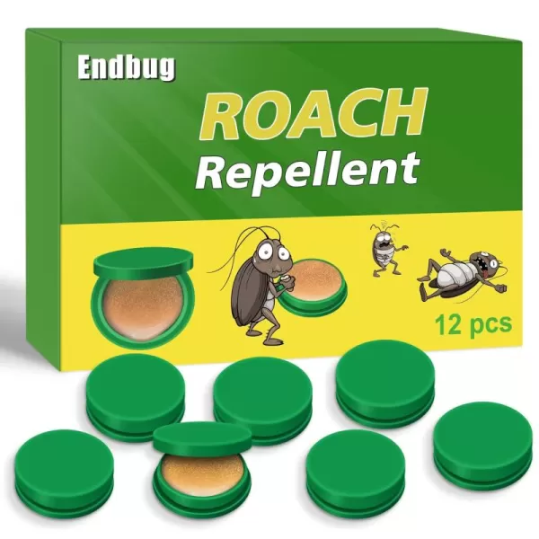 Endbug Roach Killer Indoor Infestation, Roach Bait Gel Roach Traps, Roach Repellent Cockroach Killer Indoor Home for Small Large Cockroaches, Get Rid of Roaches Permanently Indoor/Outdoor - 12PCS