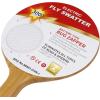 imageEndbug Electric Fly Swatter Racket Hangable Mosquito Zapper 3000V Handheld Bug Zapper Racket Lightweight Large Size BatteryOperated Fly Zapper Racket Wooden Color 2AA Battery Not Included