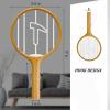 imageEndbug Electric Fly Swatter Racket Hangable Mosquito Zapper 3000V Handheld Bug Zapper Racket Lightweight Large Size BatteryOperated Fly Zapper Racket Wooden Color 2AA Battery Not Included