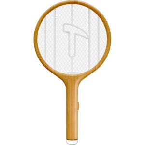imageEndbug Electric Fly Swatter Racket Hangable Mosquito Zapper 3000V Handheld Bug Zapper Racket Lightweight Large Size BatteryOperated Fly Zapper Racket Wooden Color 2AA Battery Not Included