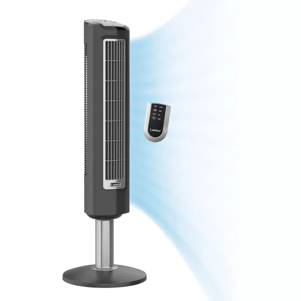 Lasko 12” Utility Fan for Job Site or Home Use, 289 CFM, Pivoting High Velocity Blower Fans, 3 Speeds, 2 Accessory Outlets 120V, Black, U12104
