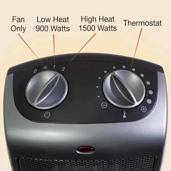 Lasko 754201 Small Portable 1500W Electric Ceramic Space Heater with Tip-Over Safety Switch, Overheat Protection, Thermostat and Extra Long 8-ft Cord for Indoor Ho, 9.2 x 7 x 6 inches, Gray