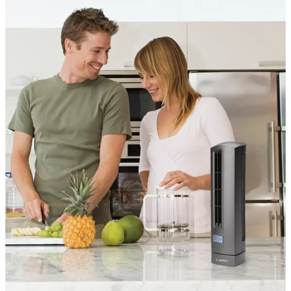 Lasko Air Stik Ulta-Slim Oscillating Desktop Fan, 2 Speeds, for Bedroom, Living Room, Office, 14", Gray, 4000