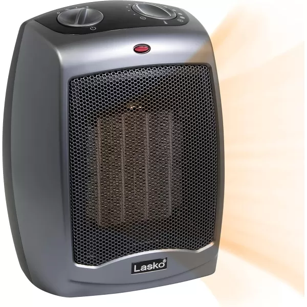 Lasko CD08200 Small Portable Ceramic Space Heater for Bathroom and Indoor Home Use, White, 6.25 x 6.25 x 7.65 inches
